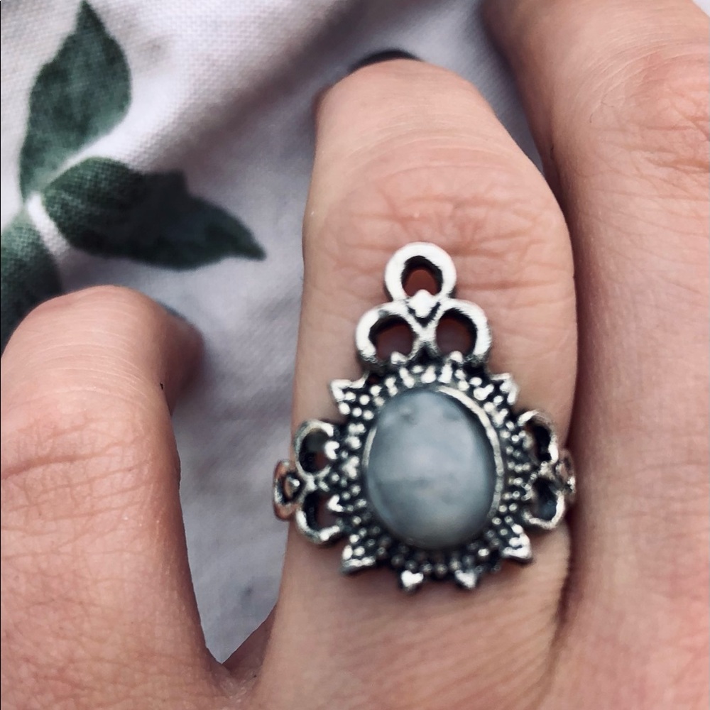 Silver Sheen Obsidian Cabochon• .925 Silver •Size 7 • Hand Crafted Healing Gem
